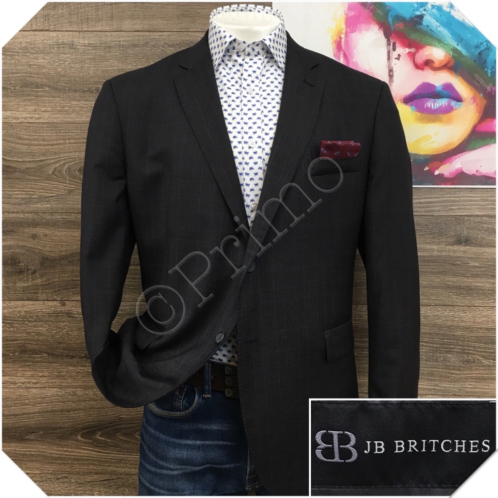 JB BRITCHES Mens Blazer Sport Coat Casual Jacket Size 46R Two Button Wool Suit